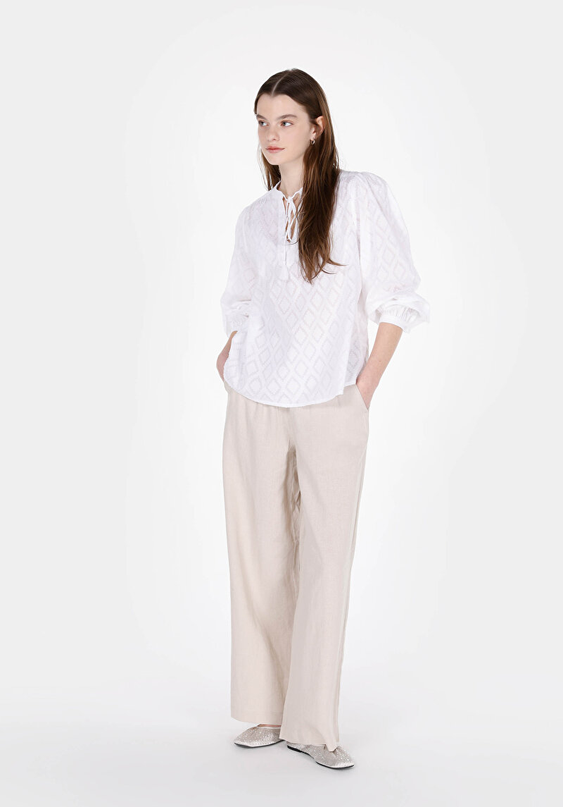 Regular Fit Kadın Beyaz Gömlek