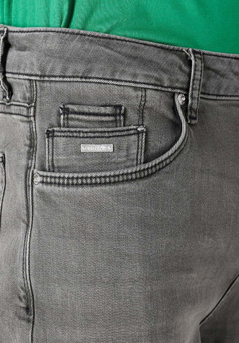 Regular Fit   Erkek Gri Jean Pantolon
