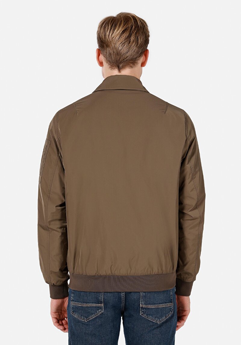 Regular Fit Fermuarlı Erkek Yeşil Mont