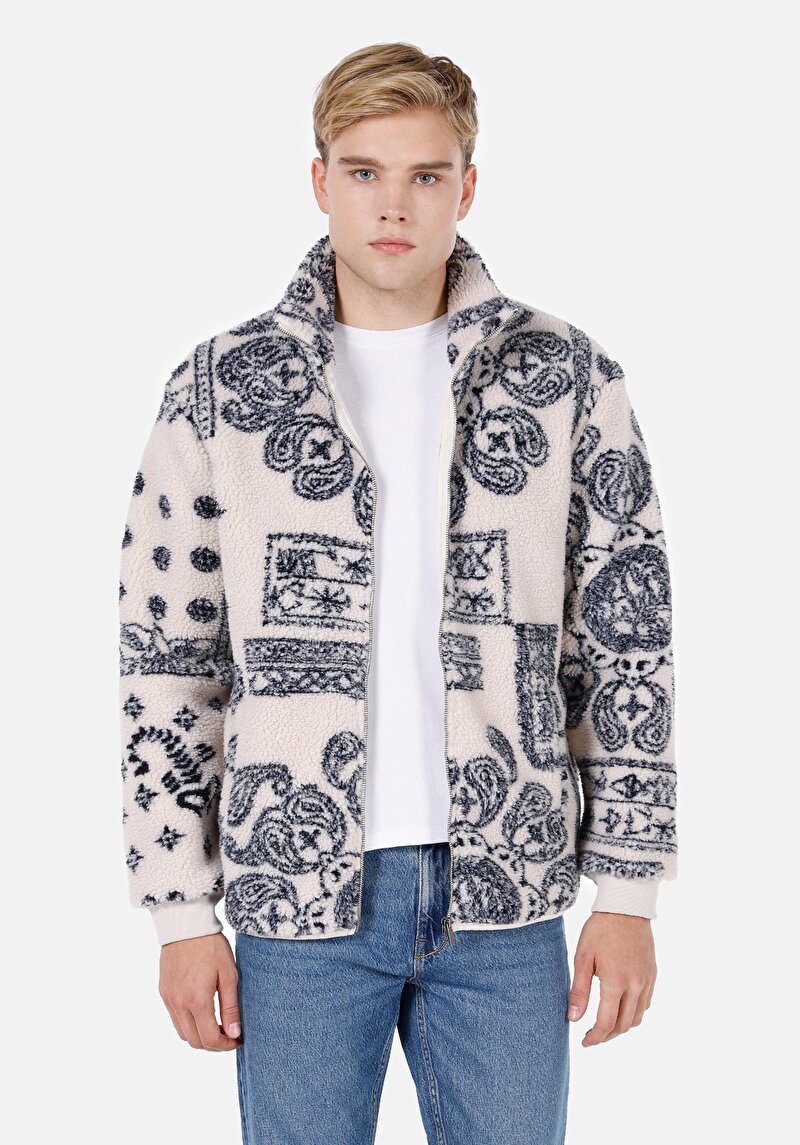 Comfort Fit Erkek Ekru Ceket