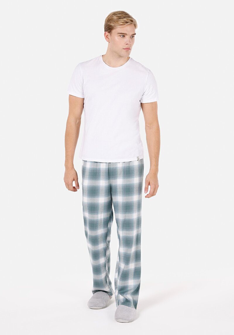 Comfort Fit Orta Bel Düz Paça Erkek Yeşil Pantolon