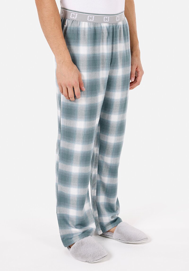 Comfort Fit Orta Bel Düz Paça Erkek Yeşil Pantolon