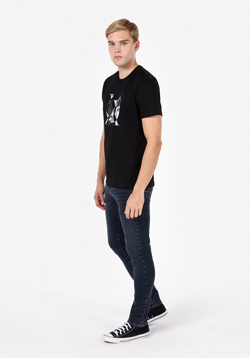 Slim Fit Düşük Bel Dar Paça Erkek Lacivert Jean Pantolon