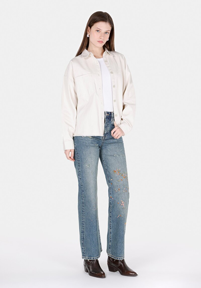 Straight Fit Kadın Denim Jean Pantolon