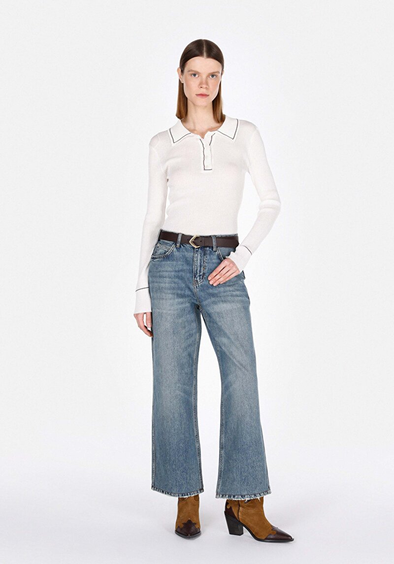 Regular Fit Kadın İndigo Jean Pantolon