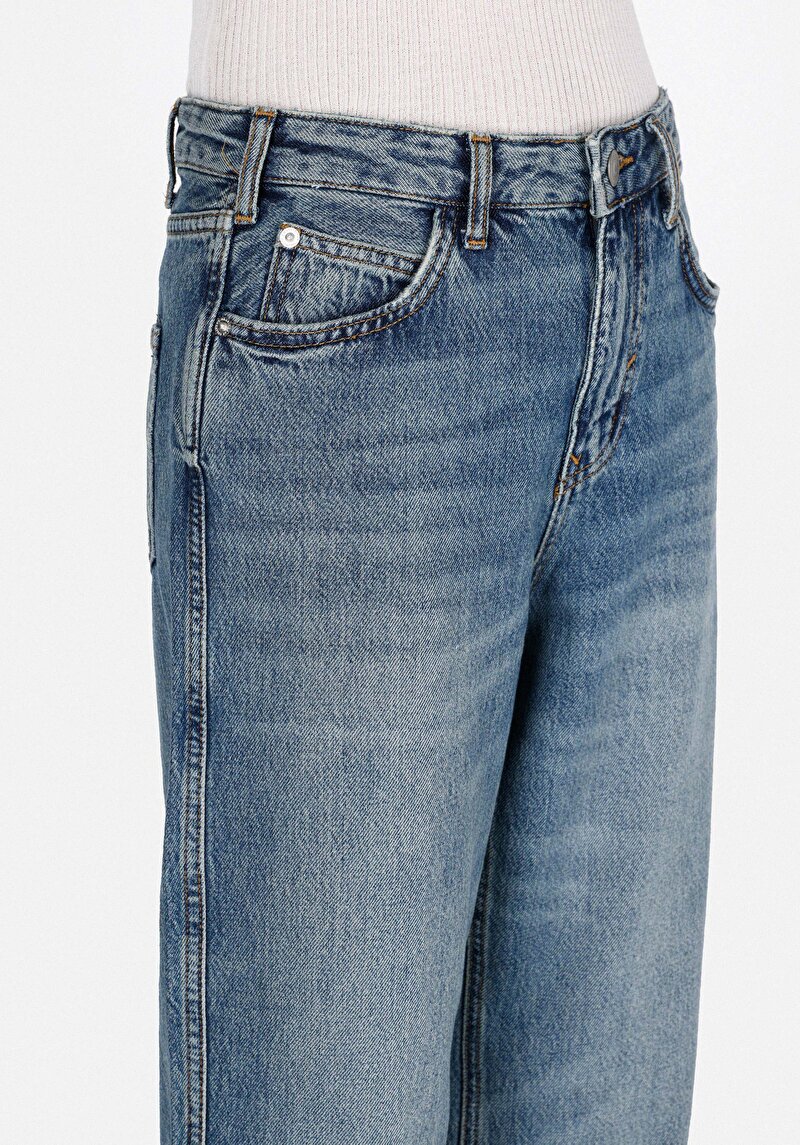 Regular Fit Kadın İndigo Jean Pantolon
