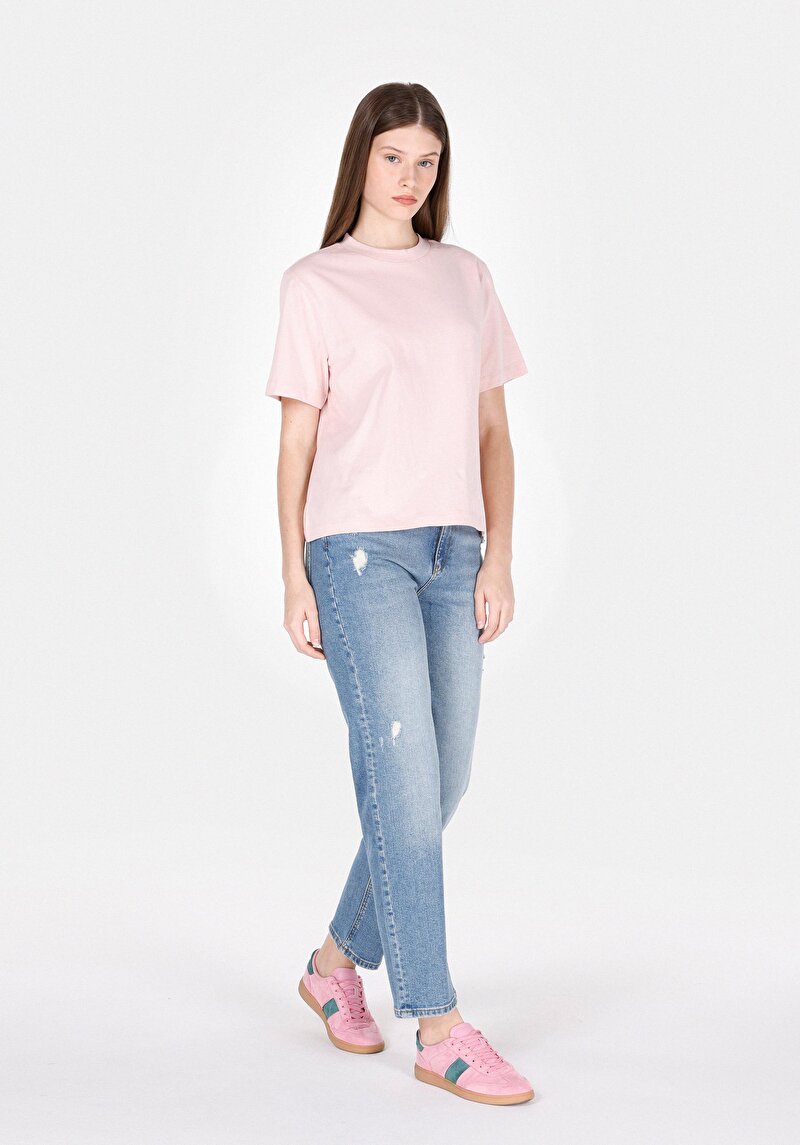 Straight Fit Yüksel Bel Düz Paça Kadın İndigo Jean Pantolon