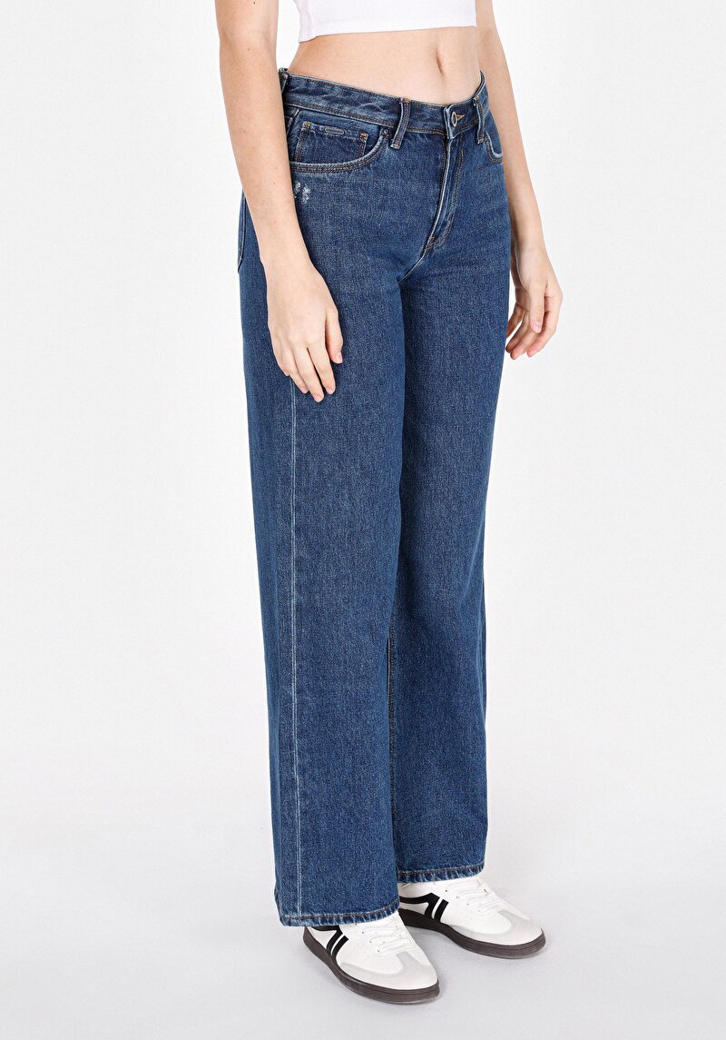 Regular Fit Kadın İndigo Jean Pantolon