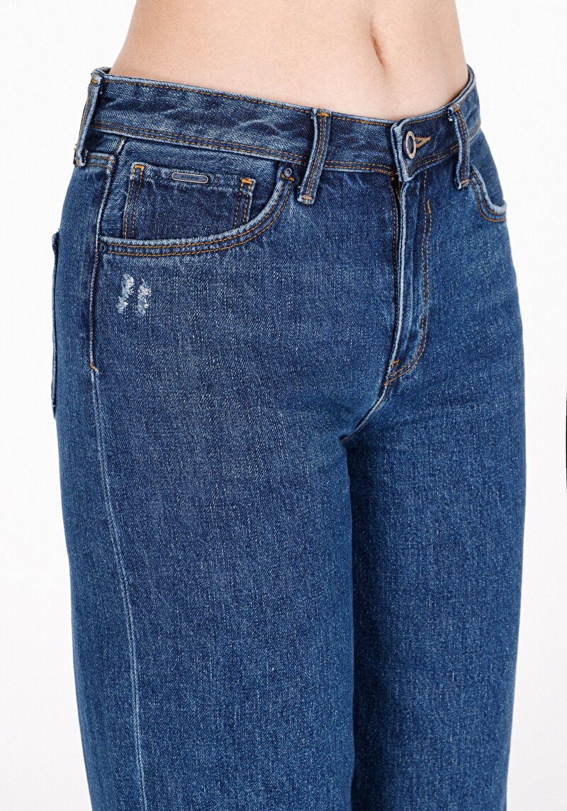 Regular Fit   Kadın İndigo Jean Pantolon