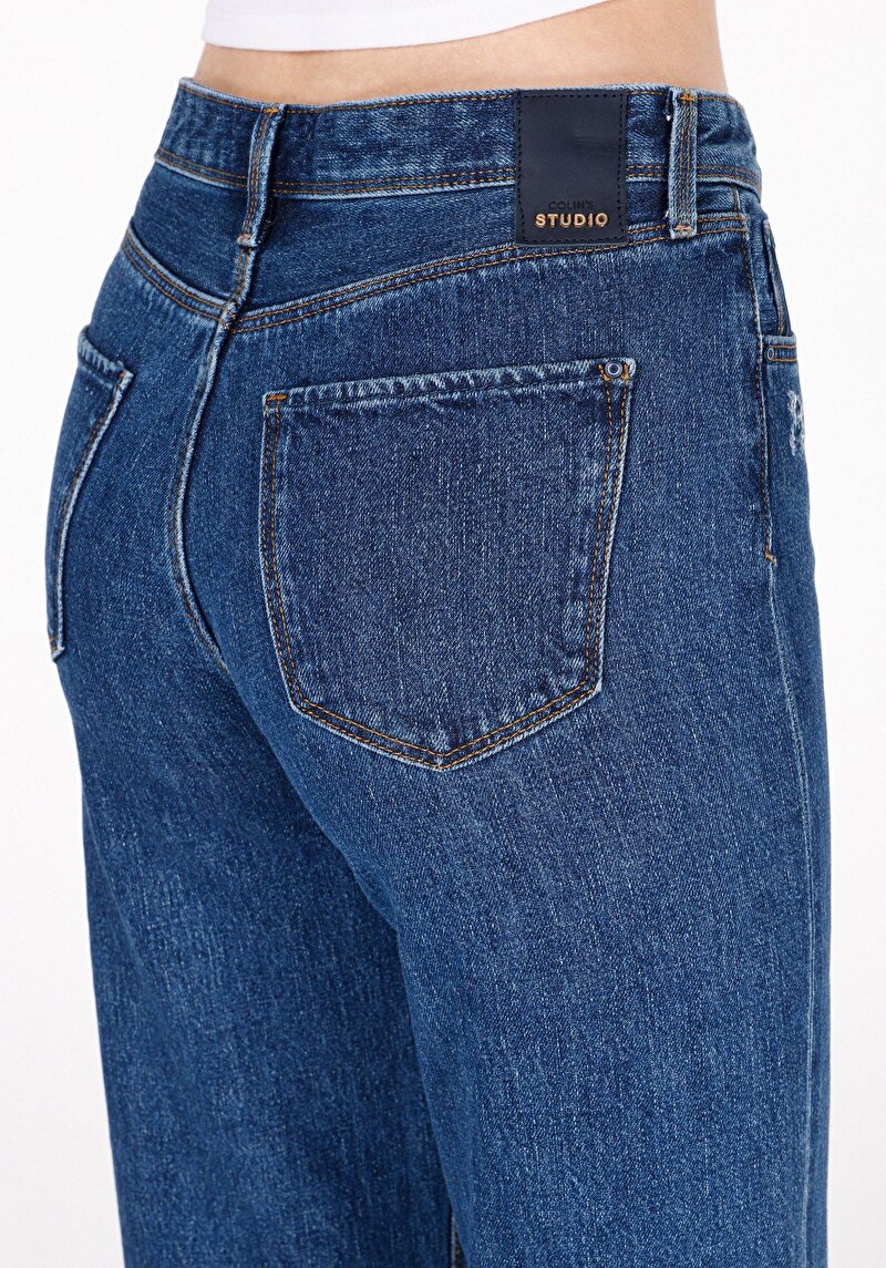 Regular Fit   Kadın İndigo Jean Pantolon