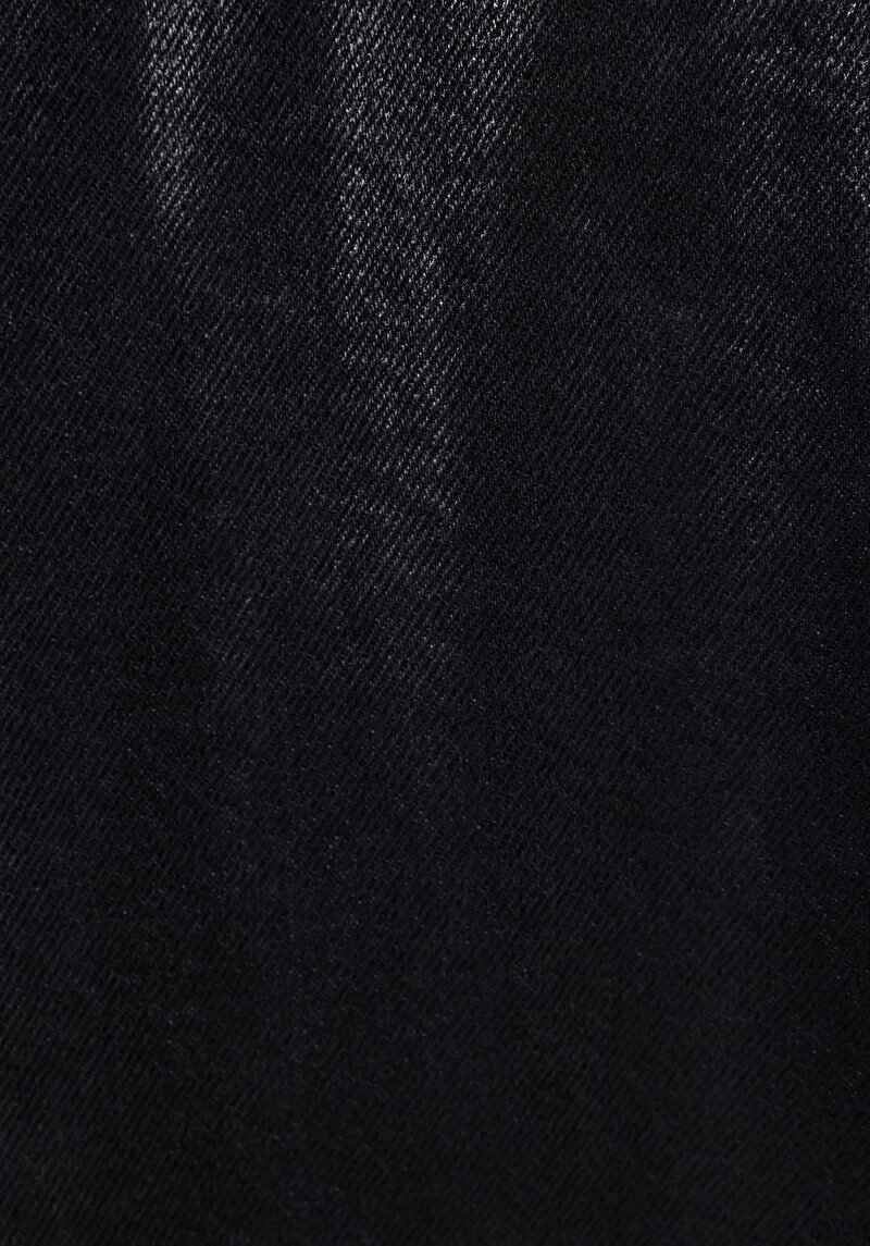 Oversize Fit Klasik Yaka  Kadın Siyah Uzun Kol Gömlek