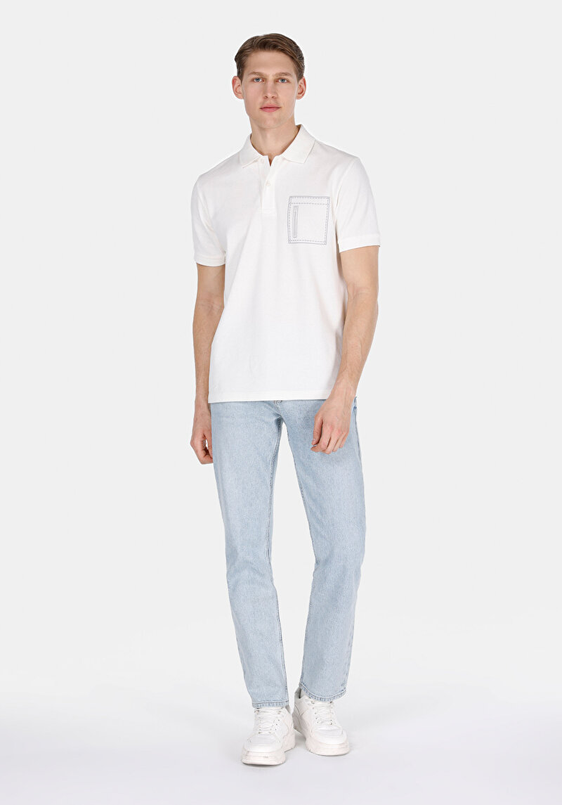 Slım Straıght Erkek İndigo Jean Pantolon