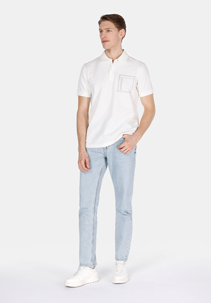 Slım Straıght Erkek İndigo Jean Pantolon