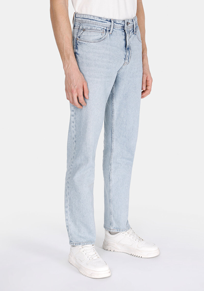 Slım Straıght Erkek İndigo Jean Pantolon