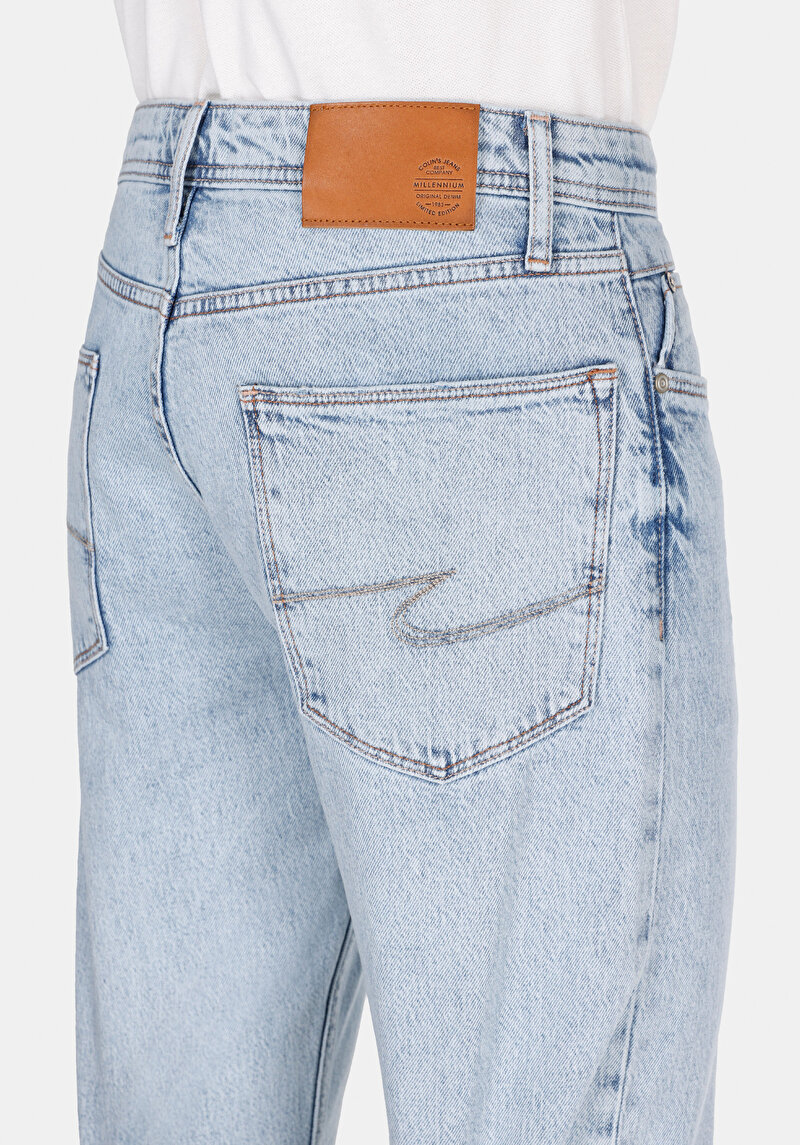 Slım Straıght   Erkek İndigo Jean Pantolon