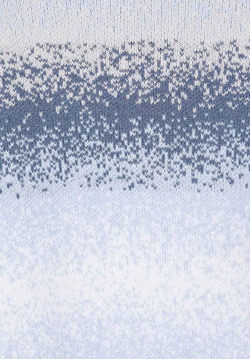 Regular Fit Yuvarlak Yaka Jakarlı Erkek Mavi Kazak