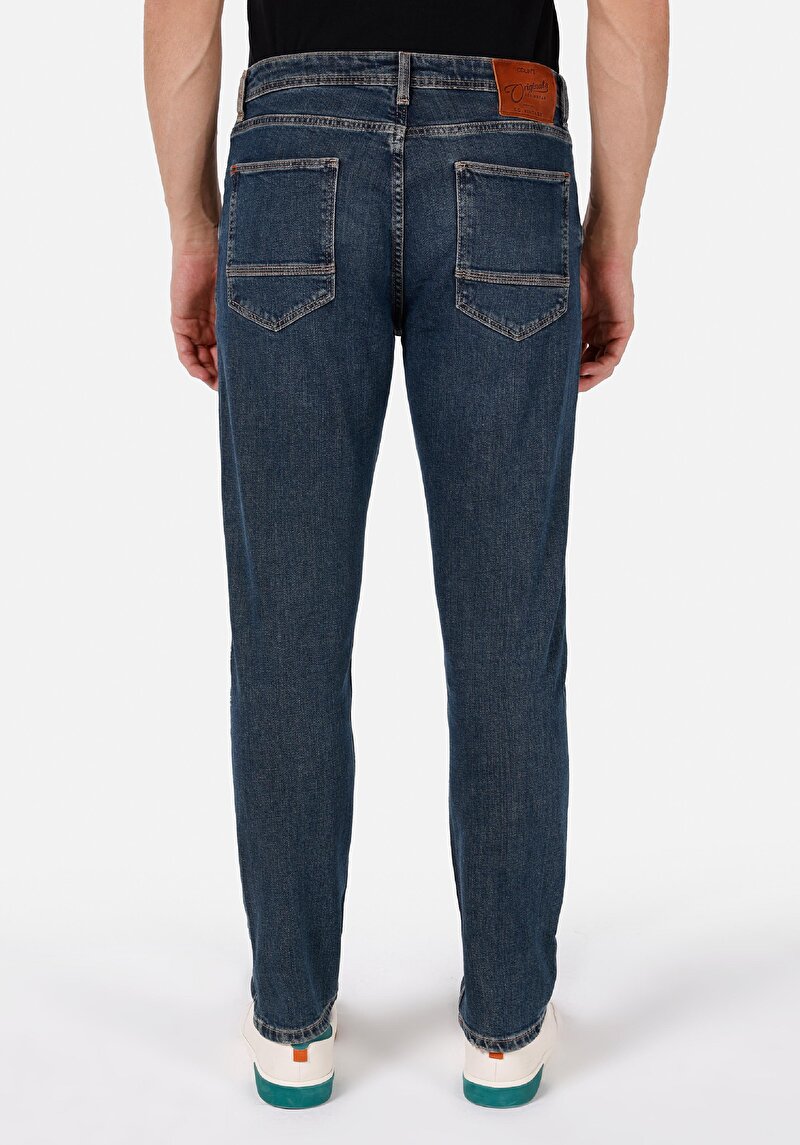 Regular Fit Erkek İndigo Jean Pantolon