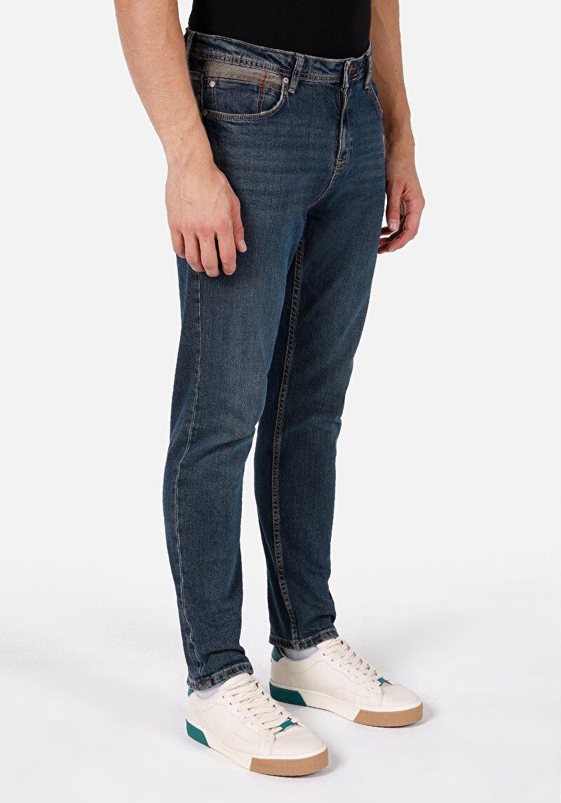 Regular Fit Erkek İndigo Jean Pantolon