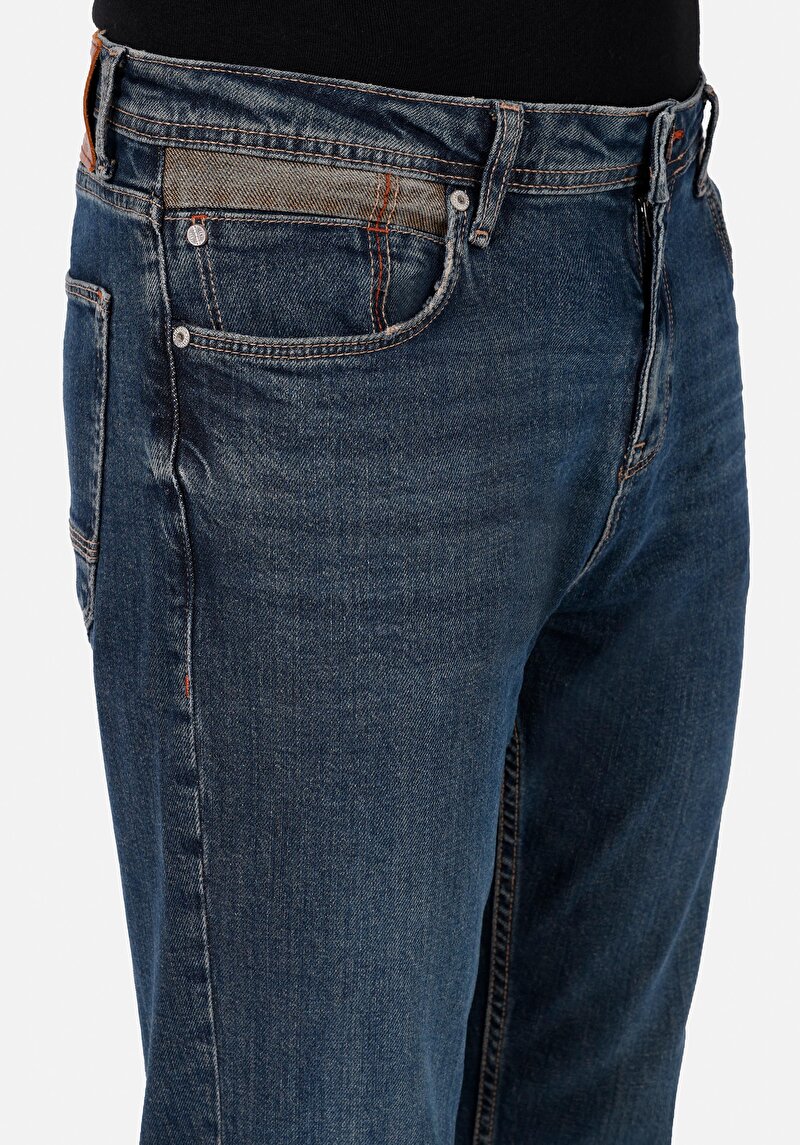 Regular Fit   Erkek İndigo Jean Pantolon