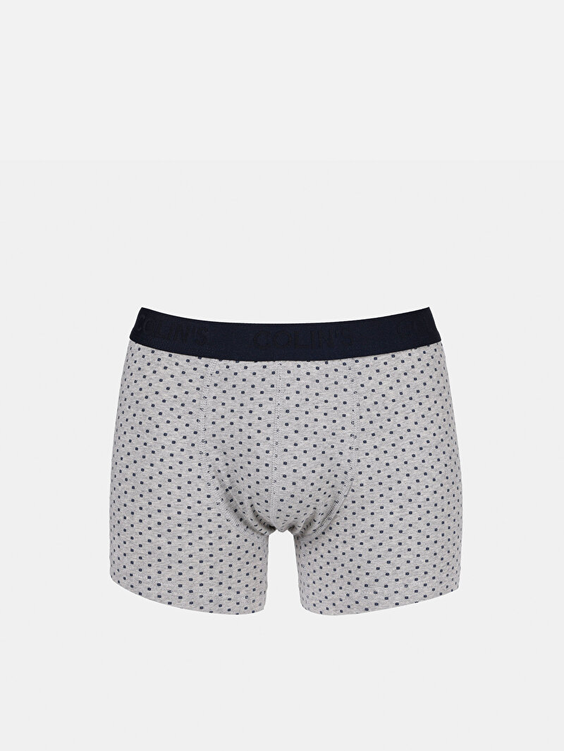 Modern Fit Baskılı Erkek Gri Boxer