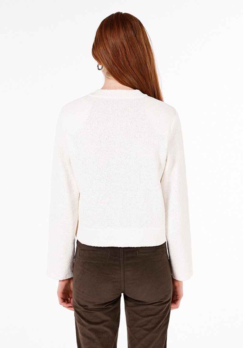 Regular Fit Kadın Ekru Hırka