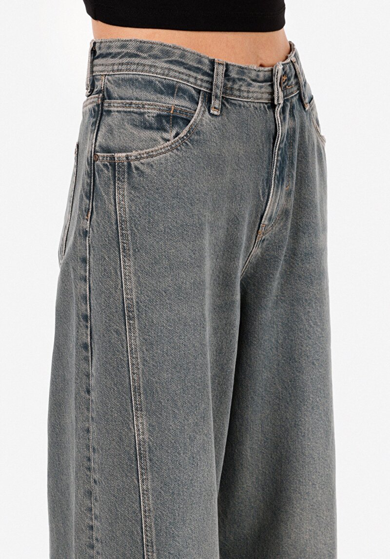 Regular Fit   Kadın İndigo Jean Pantolon
