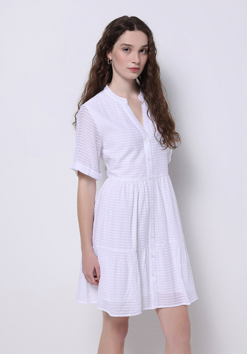 Regular Fit Kadın Beyaz Elbise