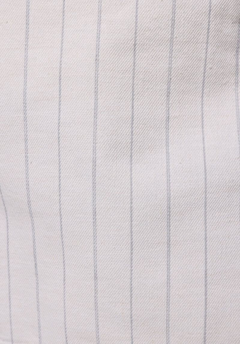 Regular Fit Yüksek Bel Çizgili Kadın Taş Şort