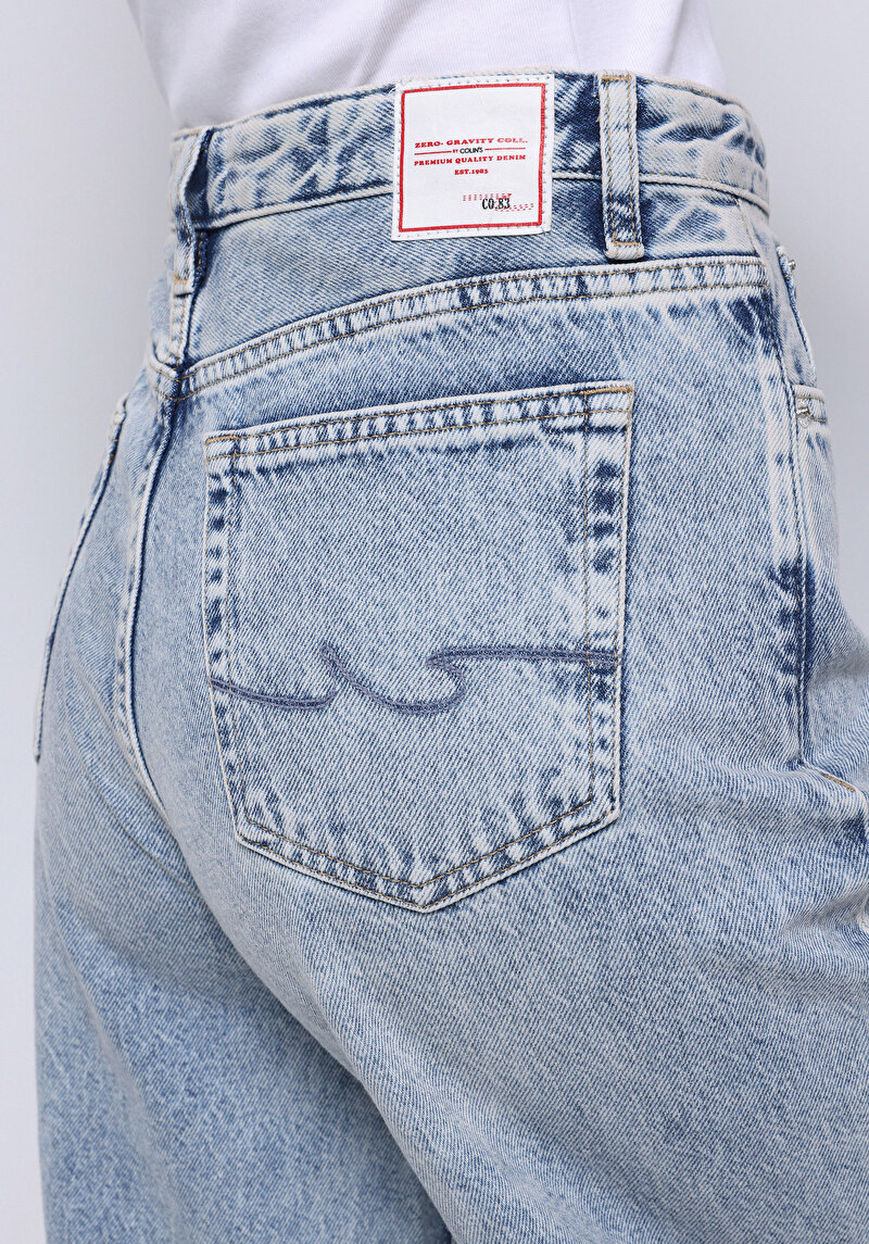 Loose Fit   Kadın Gri Jean Pantolon