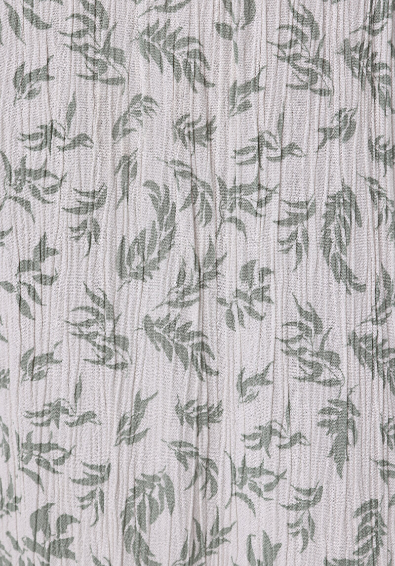 Maxi Length Baskılı  Kadın Ekru Etek