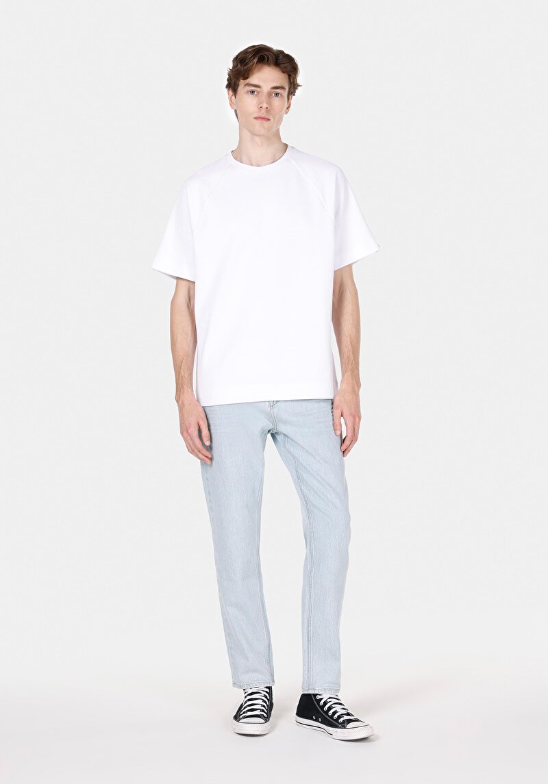 Regular Fit Orta Bel Daralan Paça Erkek İndigo Jean Pantolon