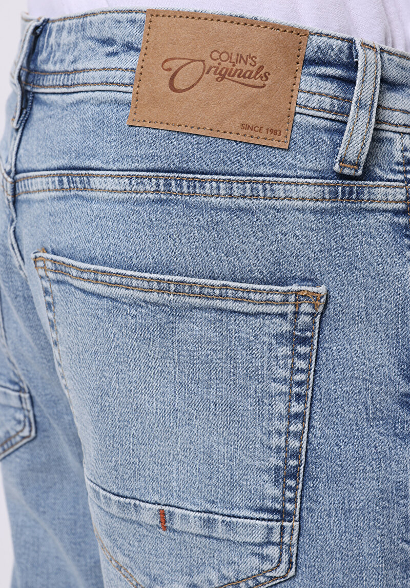 Straight Fit Düşük Bel Düz Paça Erkek İndigo Jean Pantolon