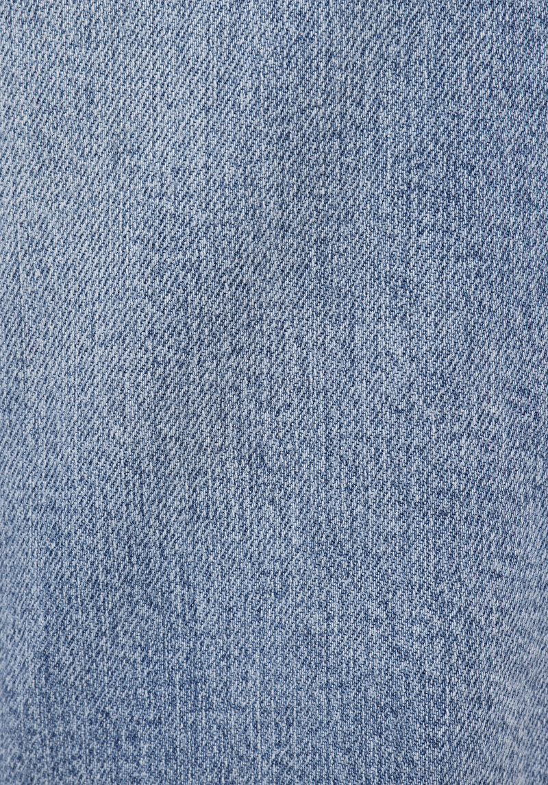 Straight Fit Düşük Bel Düz Paça Erkek Light İndigo Denim Jean Fermuarlı Pantolon