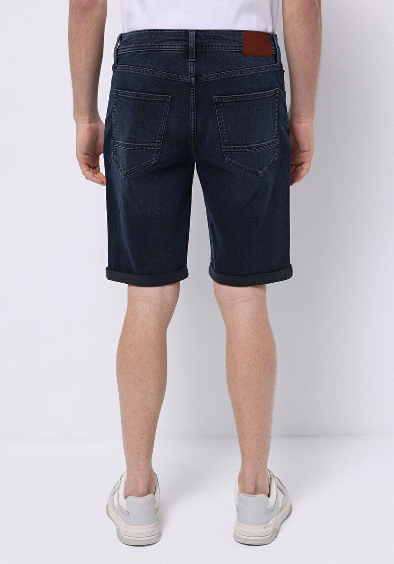 Straight Fit Düşük Bel Düz Erkek Denim Jean Şort