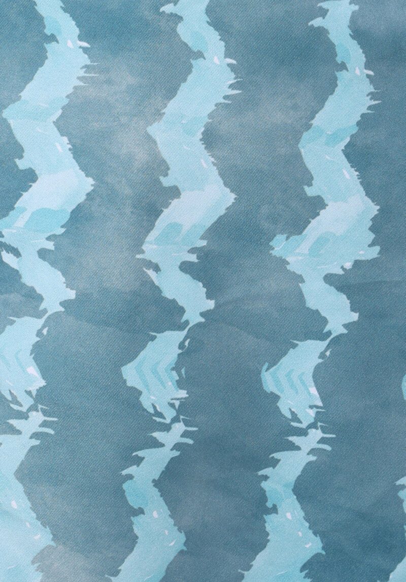 Regular Fit Baskılı Erkek Turkuaz Deniz Şortu