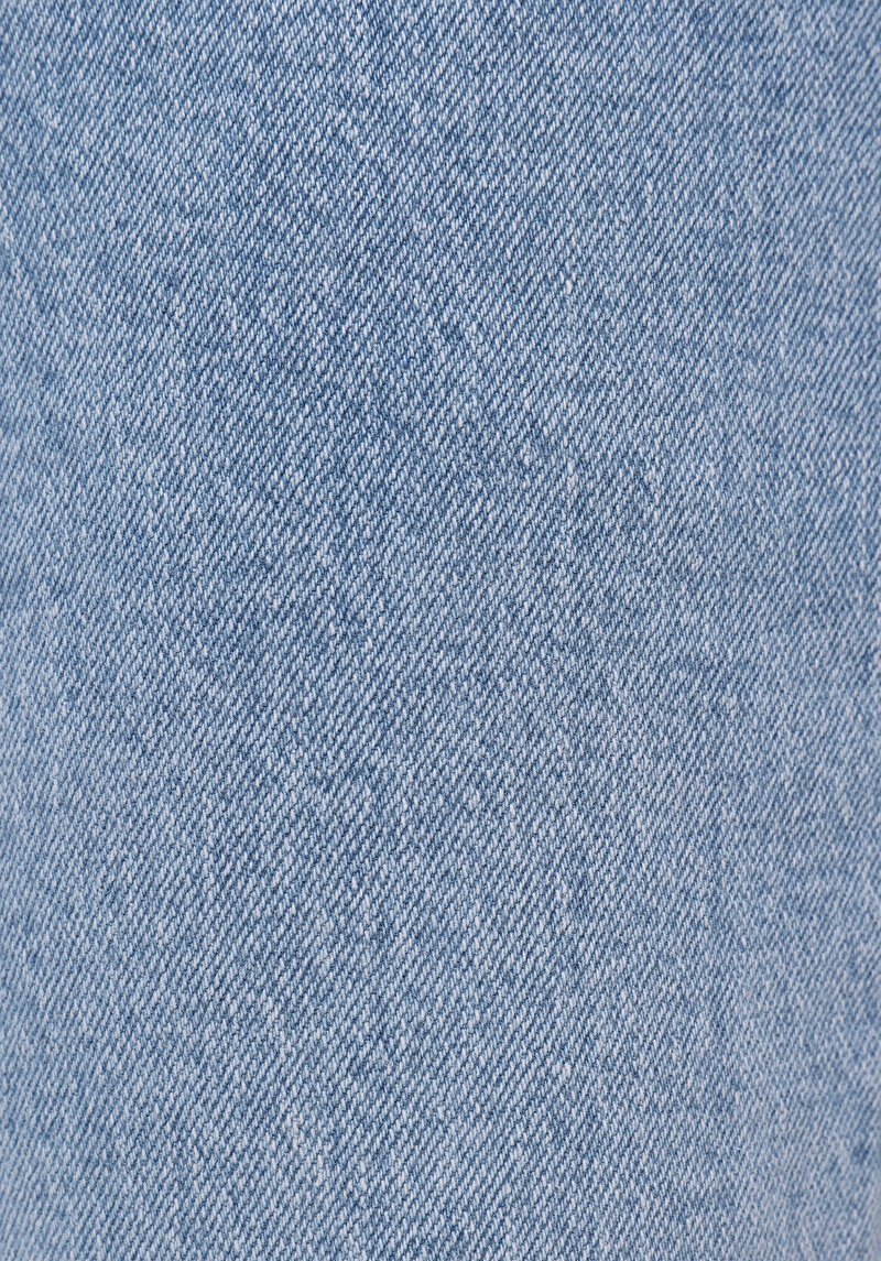 Regular Fit Orta Bel Geniş Paça Kadın İndigo Jean Pantolon