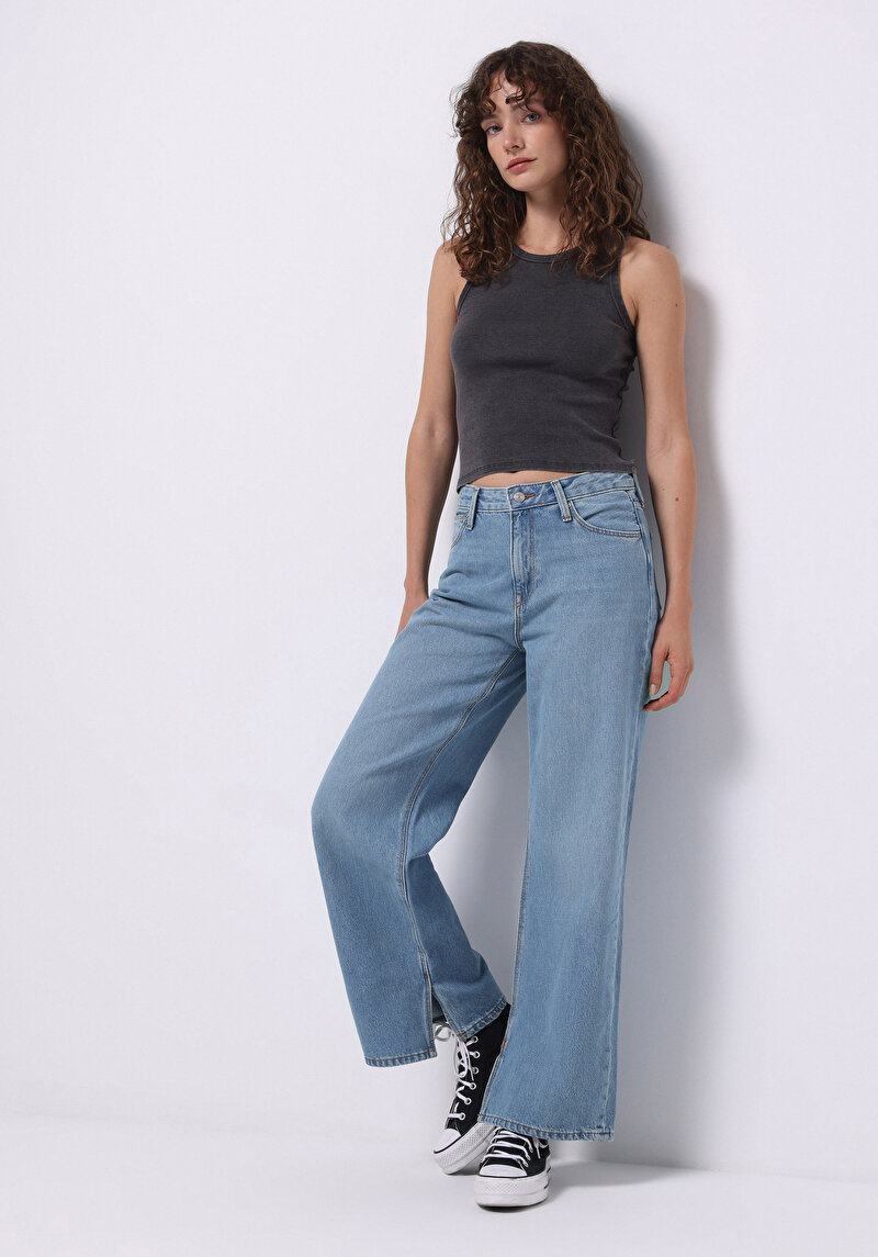 Regular Fit   Kadın İndigo Jean Pantolon