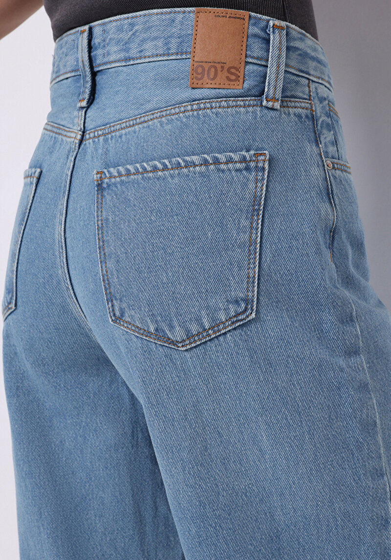 Regular Fit   Kadın İndigo Jean Pantolon