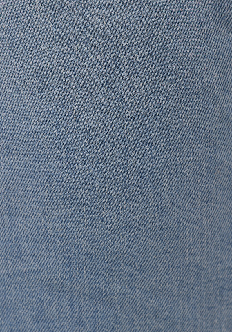 Slim Fit Orta Bel Cigarette Leg Kadın İndigo Jean Pantolon