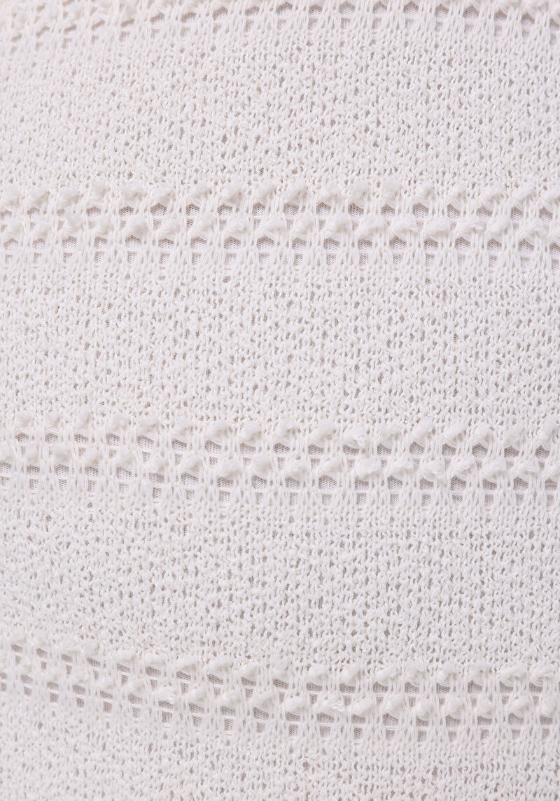 Slim Fit Düz  Kadın Ekru Etek