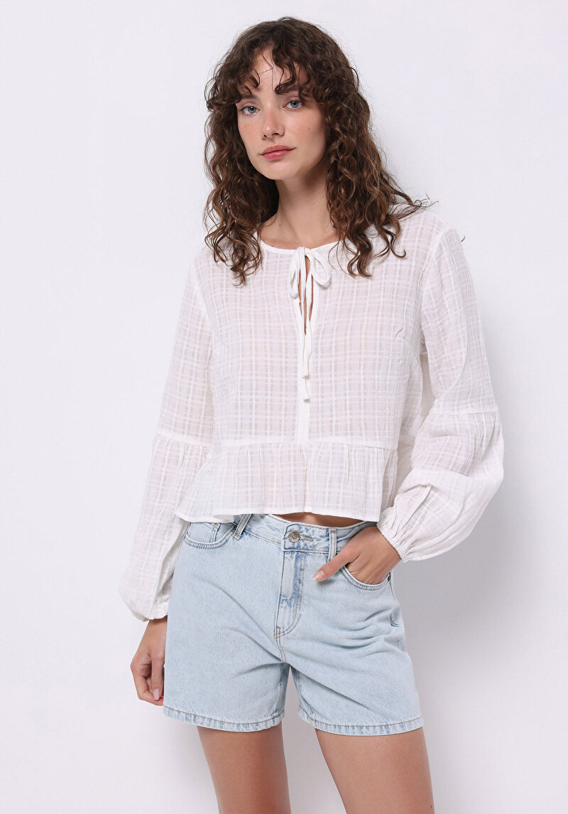 Regular Fit Kadın Beyaz Gömlek