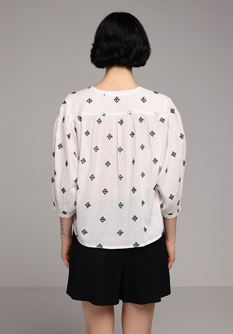 Relaxed Fit   Kadın Beyaz  Gömlek