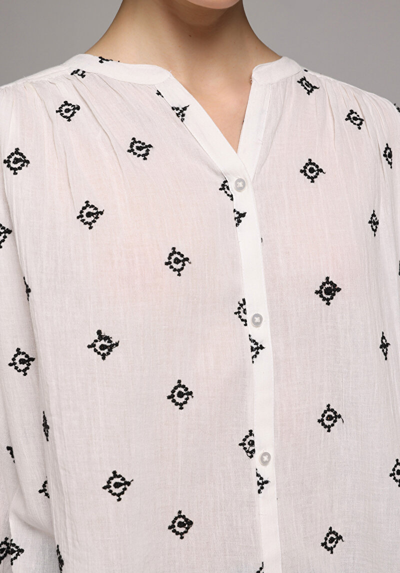 Relaxed Fit Kadın Beyaz Gömlek