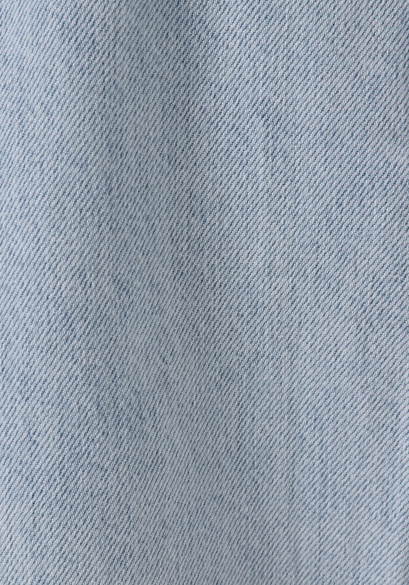 Barrel Fit Kadın Light İndigo Fermuarlı Denim Jean Pantolon