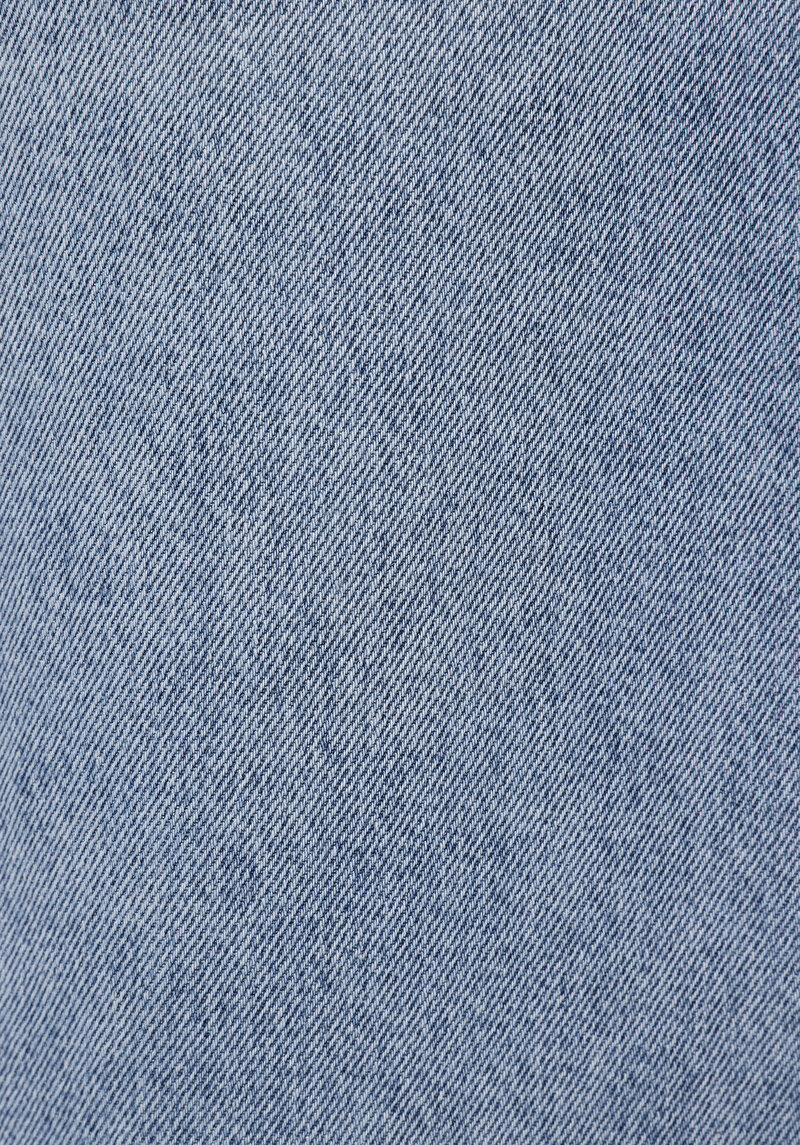 Slim Fit Düz Fermuarlı Kadın Açik Mavi Etek