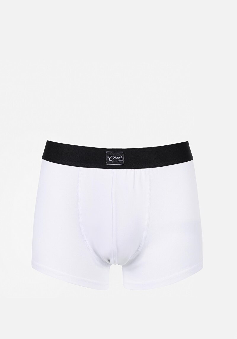 Modern Fit Düz Erkek Beyaz Boxer