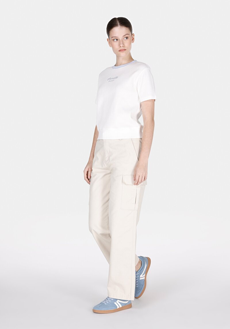 Regular Fit Kadın Beyaz Tişört
