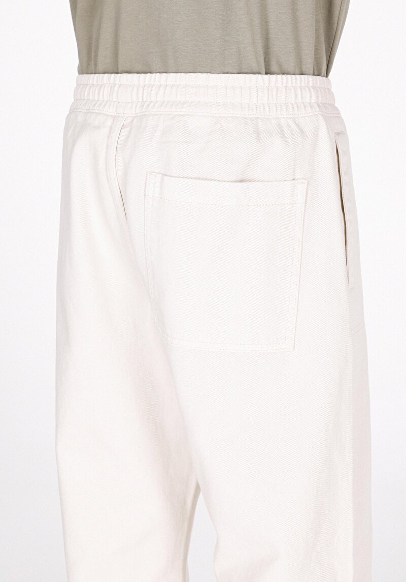 Relaxed Fit Orta Bel Bol Paça Erkek Taş  Pantolon