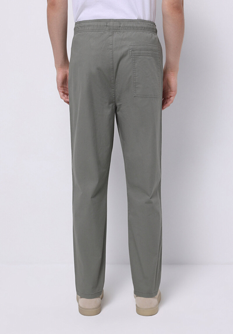 Comfort Fit Orta Bel Uzun Paça Erkek Yeşil Pantolon