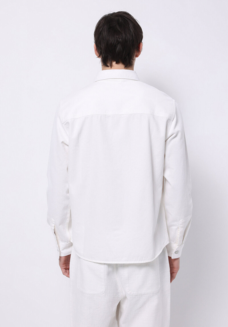 Regular Fit Klasik Yaka Düz Erkek Bej Ecologic Uzun Kol Gömlek